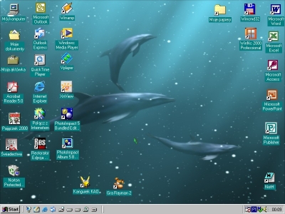 Ekran gwny systemu Microsoft Windows 98